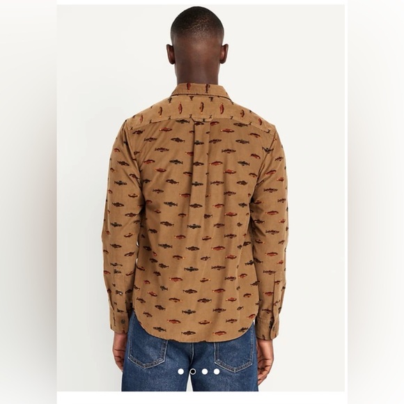 Fish print corduroy shirt NWOT - Picture 3 of 3